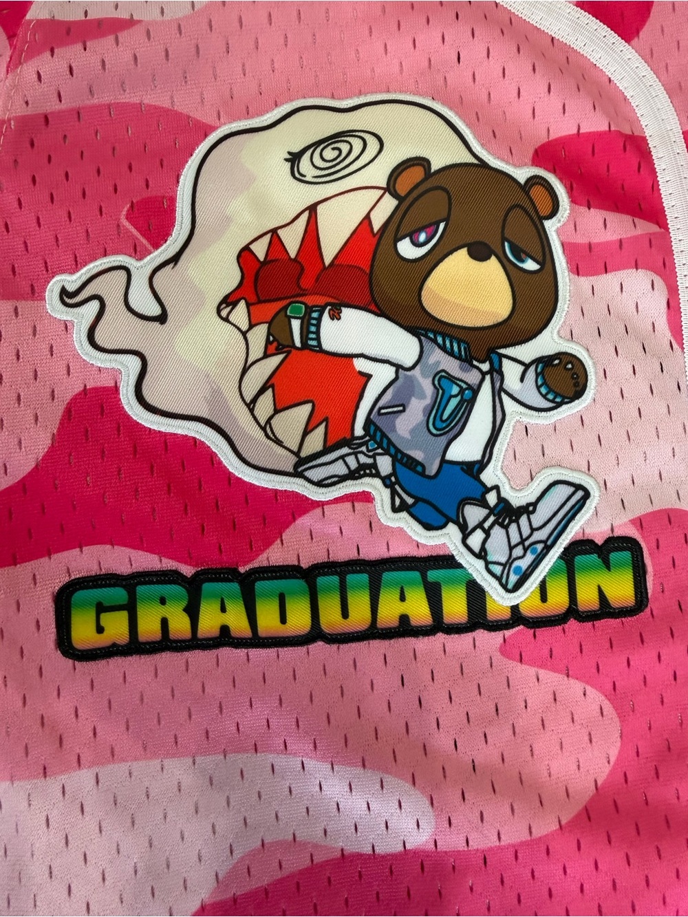 Headgear Classics Kanye West Graduation Baseball Jersey Pink Camo Men's Size S - Picture 8 of 14